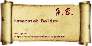 Hasenstab Balázs névjegykártya