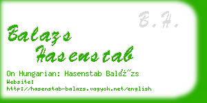 balazs hasenstab business card